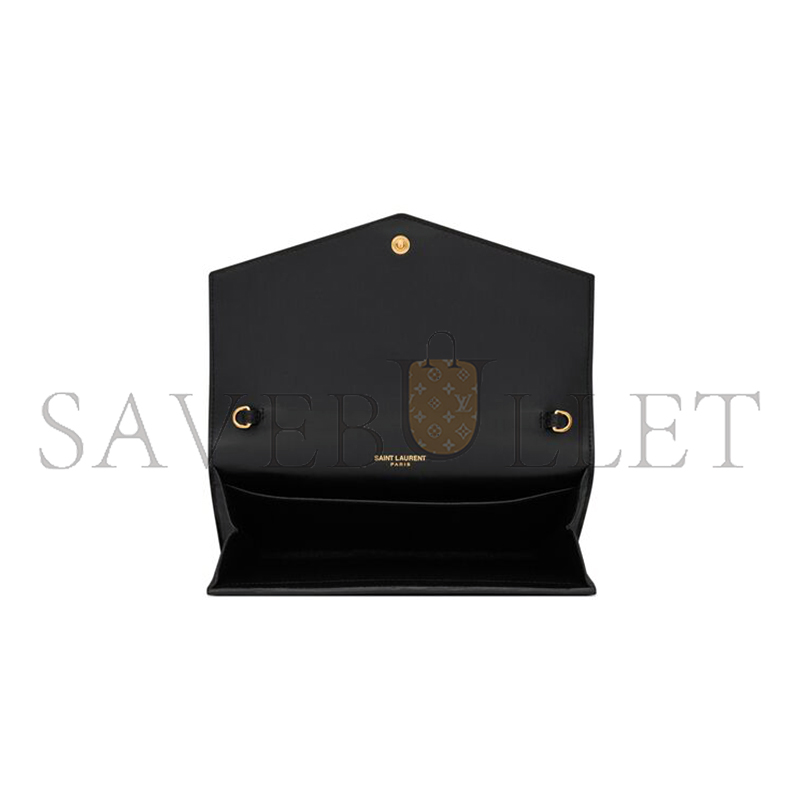 Y*L uptown chain wallet in shiny crocodile-embossed leather 607788dnd1j1000 (19*12*3cm)